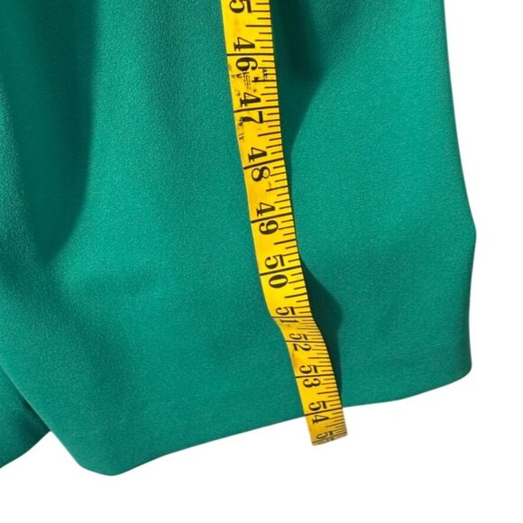 Green Wide-Leg Jumpsuit With Short Flutter Sleeves & Belted Waist Back Zipper - Picture 6 of 13